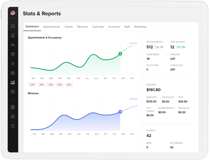 screenshot of Booksy Biz